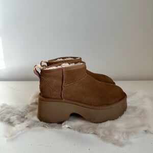 Ugg Chesnut Suede Mini Ankle Heights Platform Ankle Booties